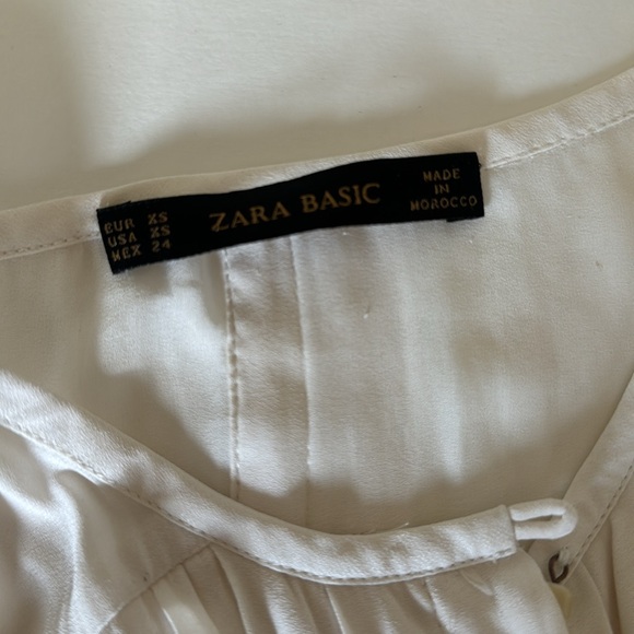 Cream Zara Blouse Top Dressy - Picture 2 of 4